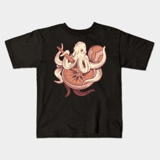 Octopus on Compass  & Globe Kids T-Shirt